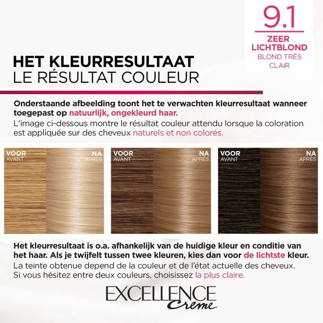 L'Oréal Paris Excellence Crème Haarverf 9.1 Zeer Licht Asblond