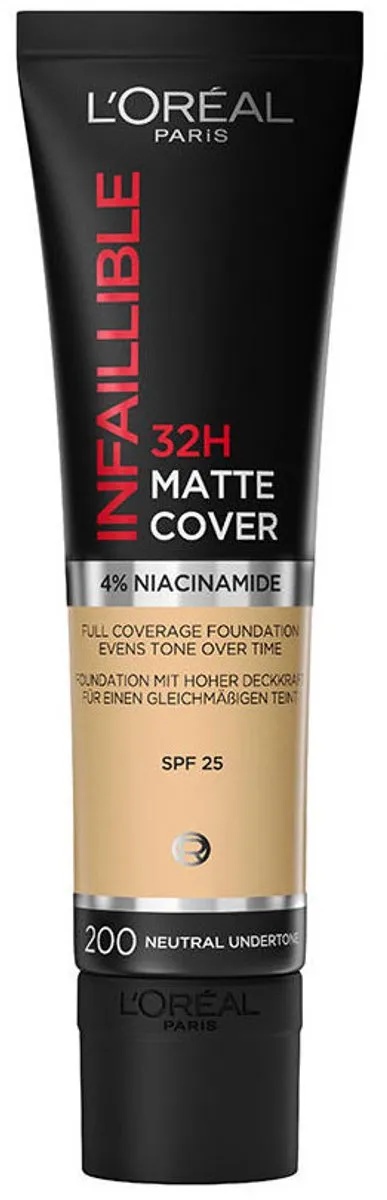 L'Oréal Paris Onfeilbare Foundation 32H Matte 200 Sable Doré