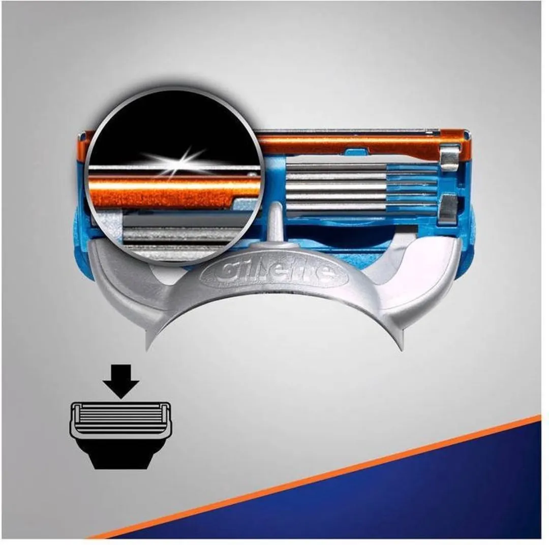 Gillette Fusion5 Scheermesjes - 40 Stuks (10x4) - Zwart/Oranje - afbeelding 6 van 6
