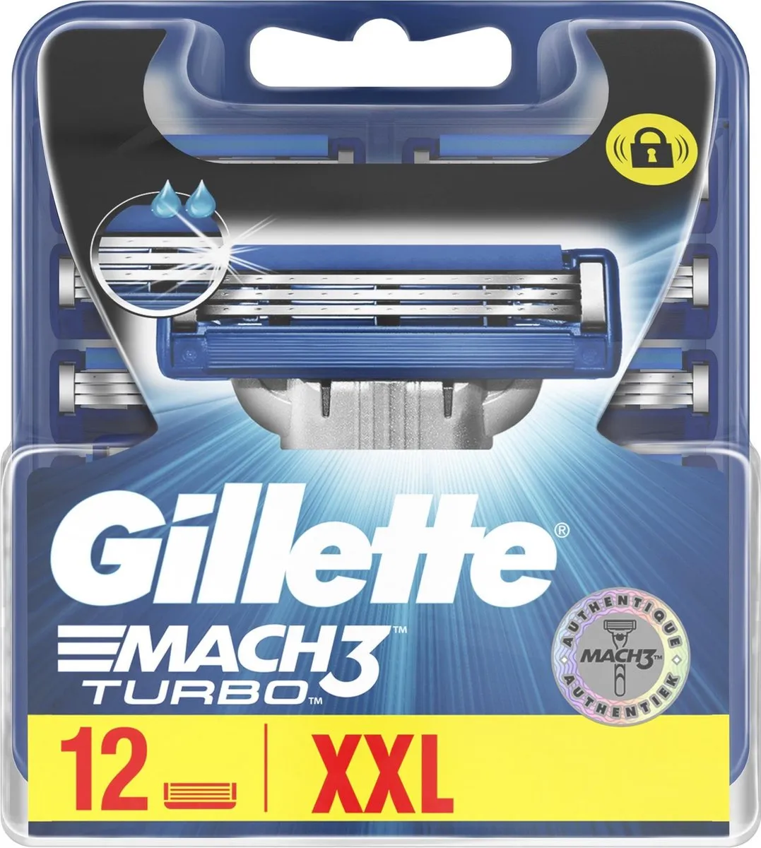 Gillette Mach 3 Turbo Scheermesjes 12 Stuks - Blauw/Zilver
