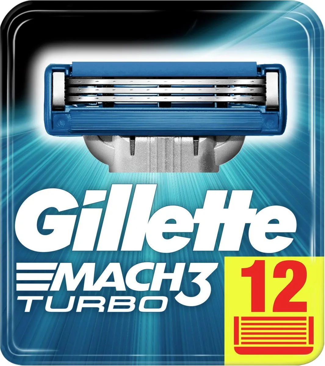 Gillette Mach 3 Turbo Scheermesjes 12 Stuks - Blauw/Zilver