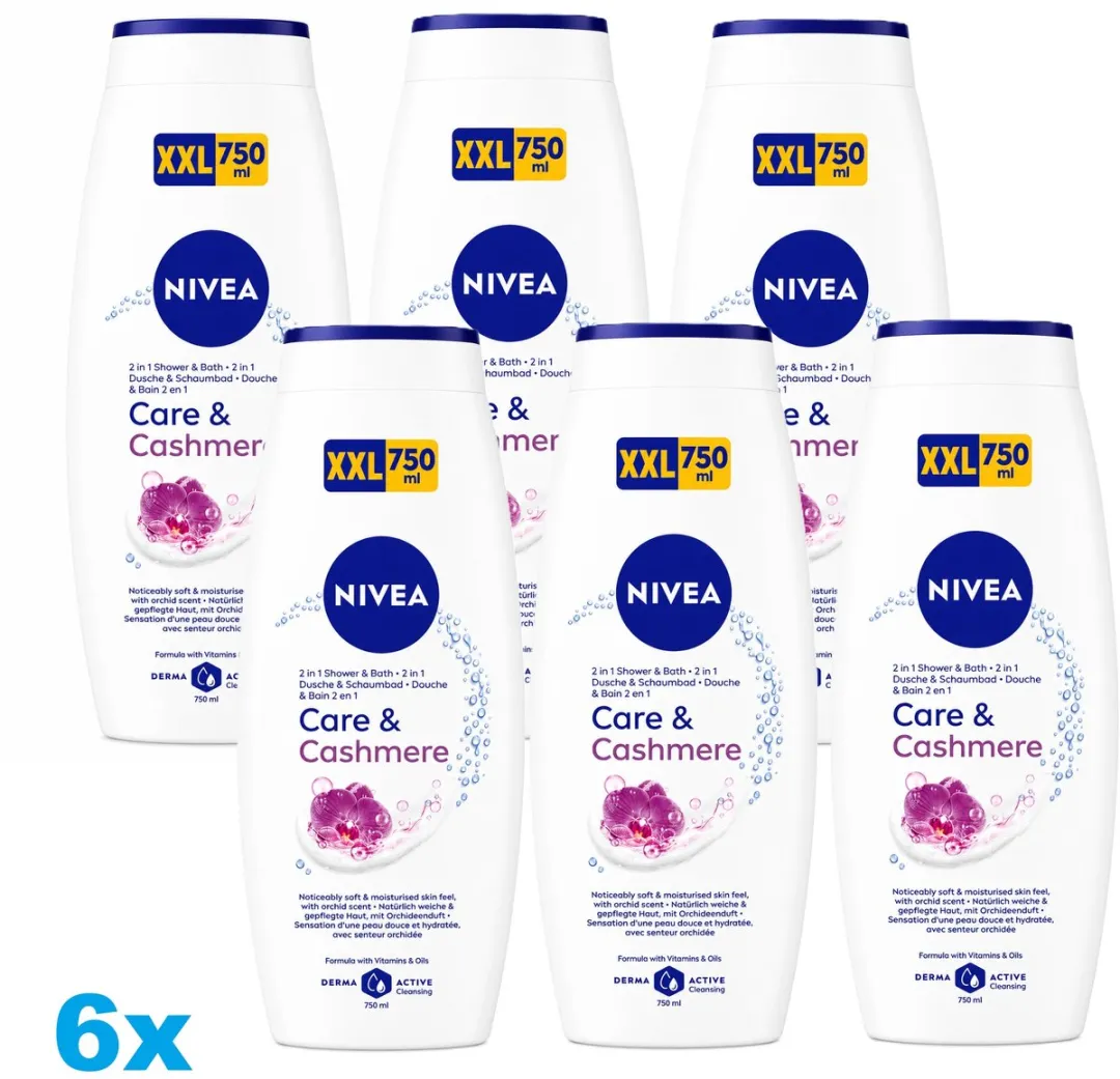 NIVEA Care & Cashmere Douchegel 6x750ml