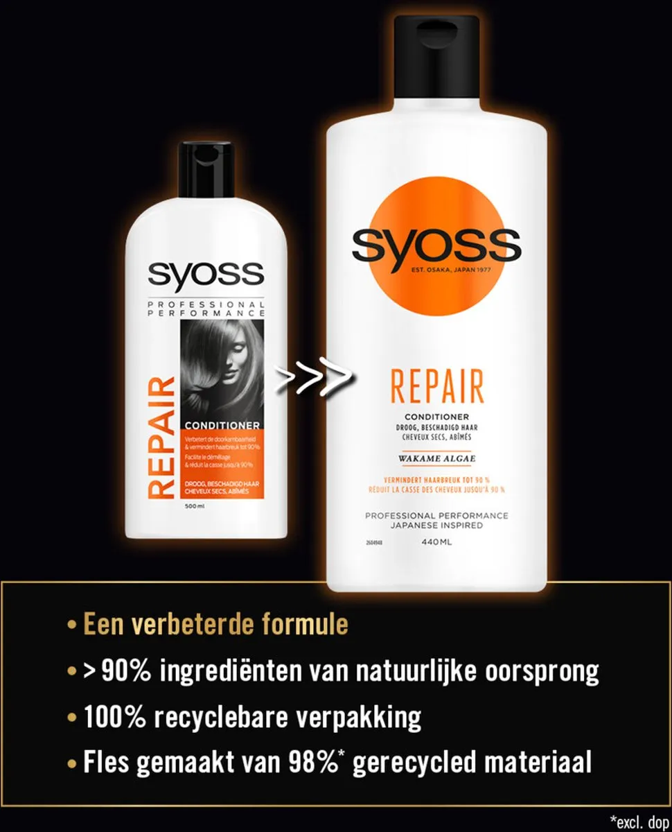 SYOSS Repair Conditioner 2640ml - 6x440ml - afbeelding 6 van 6