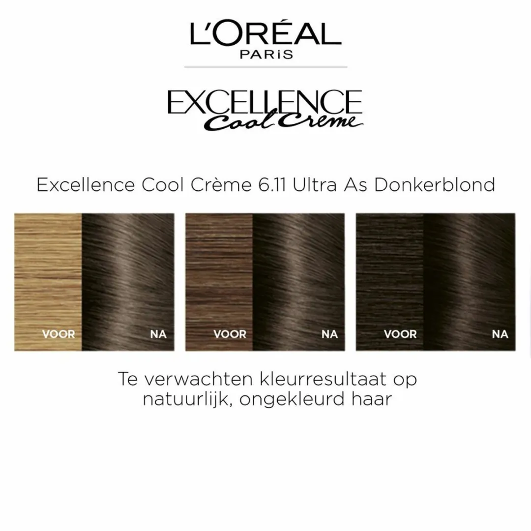 L'Oréal Paris Excellence 6.11 Permanent - 3x3g Ultra As Donkerblond