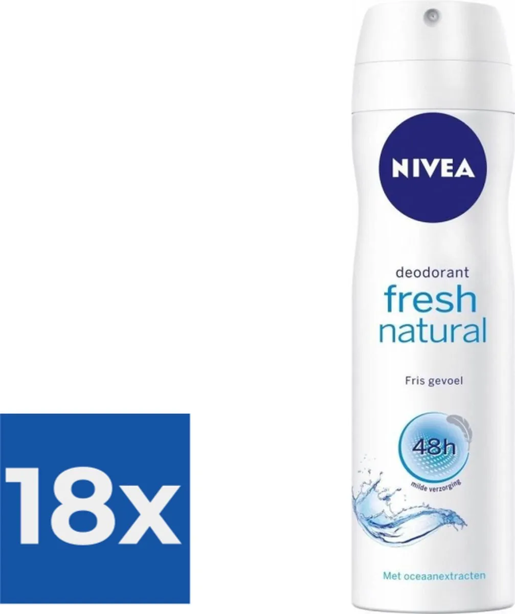 NIVEA Deodorant Spray Fresh Natural 150ml - 2700ml (18x150ml)