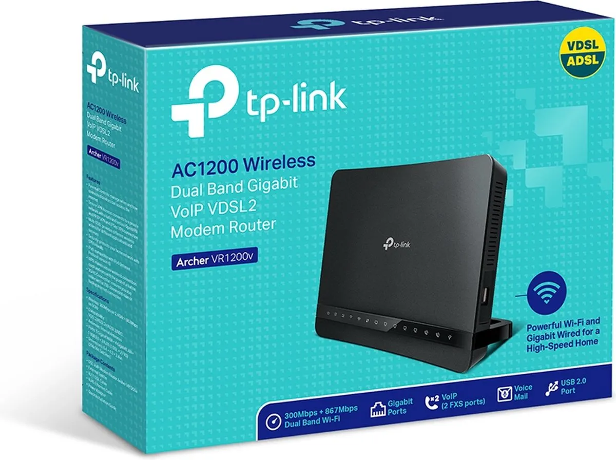 TP-Link Archer VR1200V Bedrade Router - Zwart