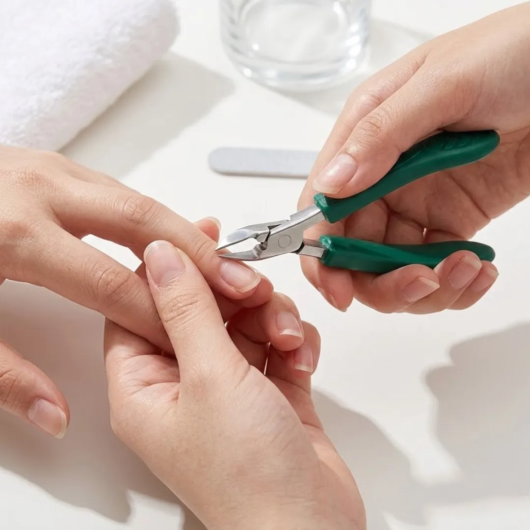 Nuvex Nageltang Groene Zilverkleur - Precisie - Roestvrij staal