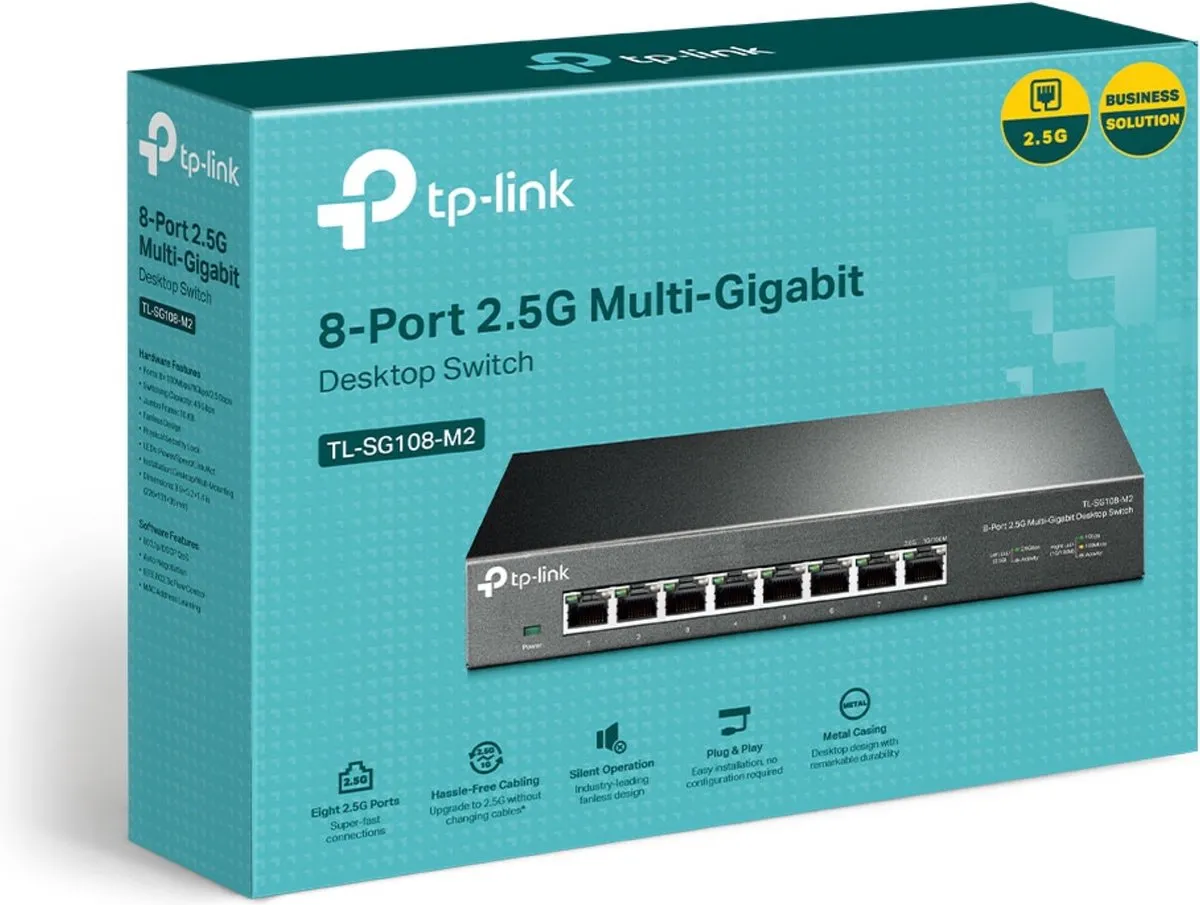 TP-Link TL-SG108-M2 8-Poorts Unmanaged Switch - Zwart