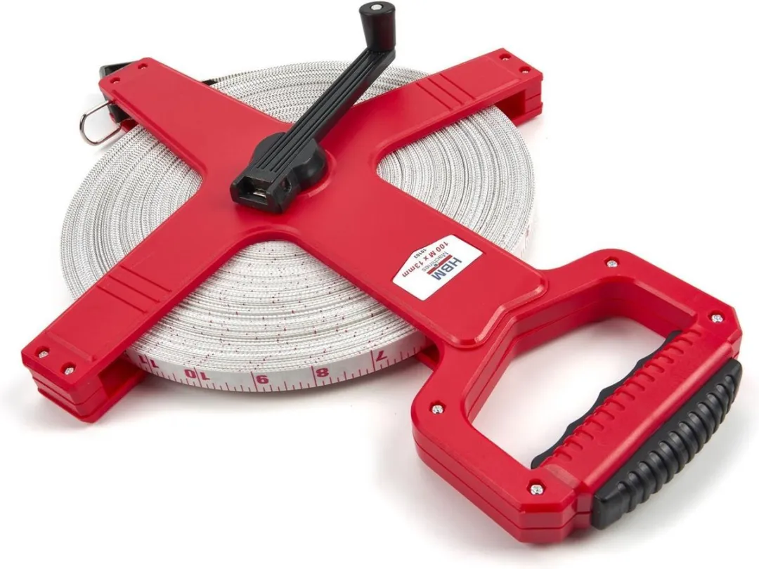HBM 10103 Fiberglas Meetband 100m x 13mm - Rood