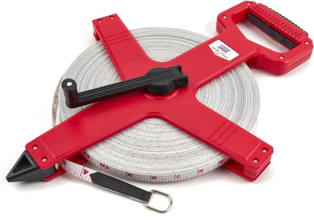 HBM 10103 Fiberglas Meetband 100m x 13mm - Rood