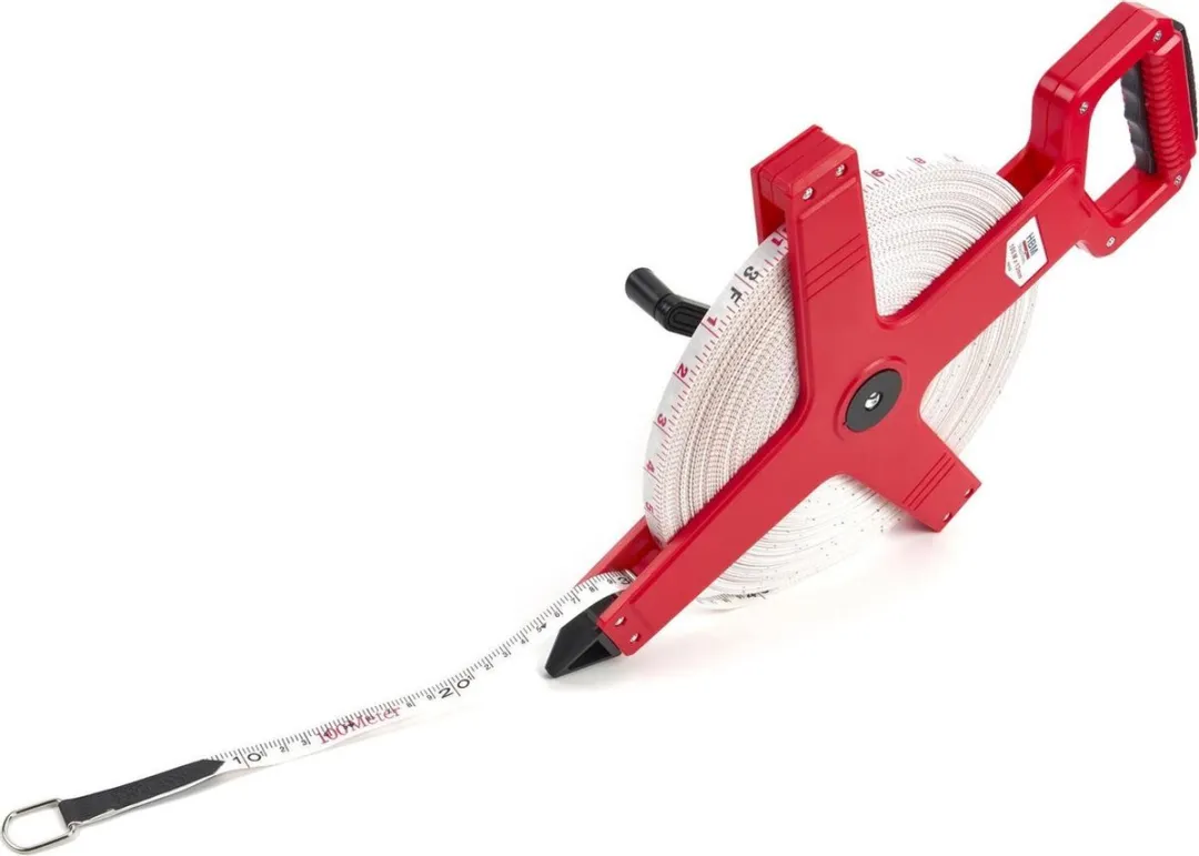 HBM 10103 Fiberglas Meetband 100m x 13mm - Rood - afbeelding 6 van 6