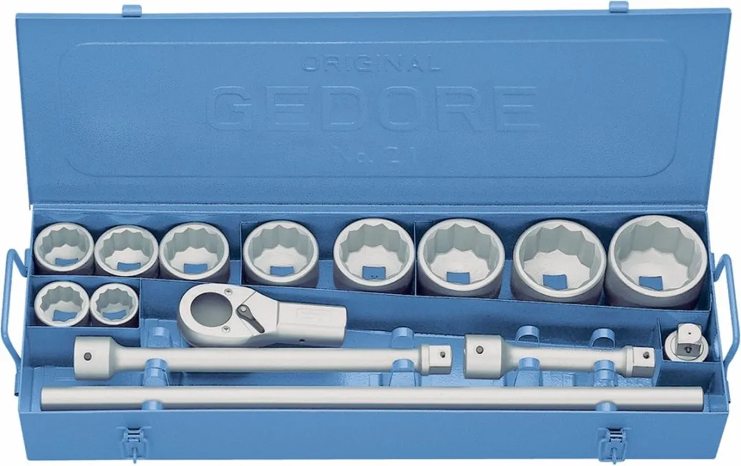 Gedore Dopsleutelset CV-staal 1" 15-delig