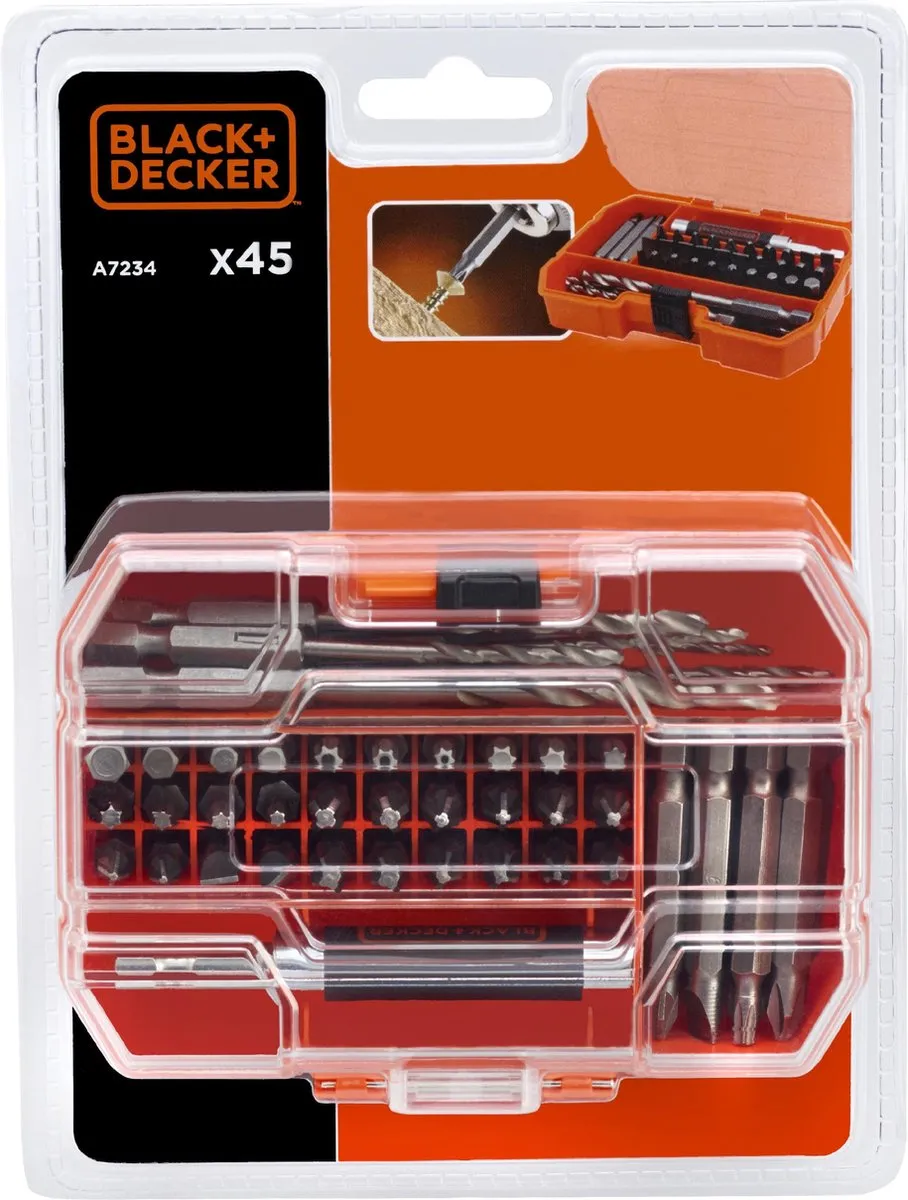 BLACK+DECKER A7234-XJ Schroefbits Set 45-delig