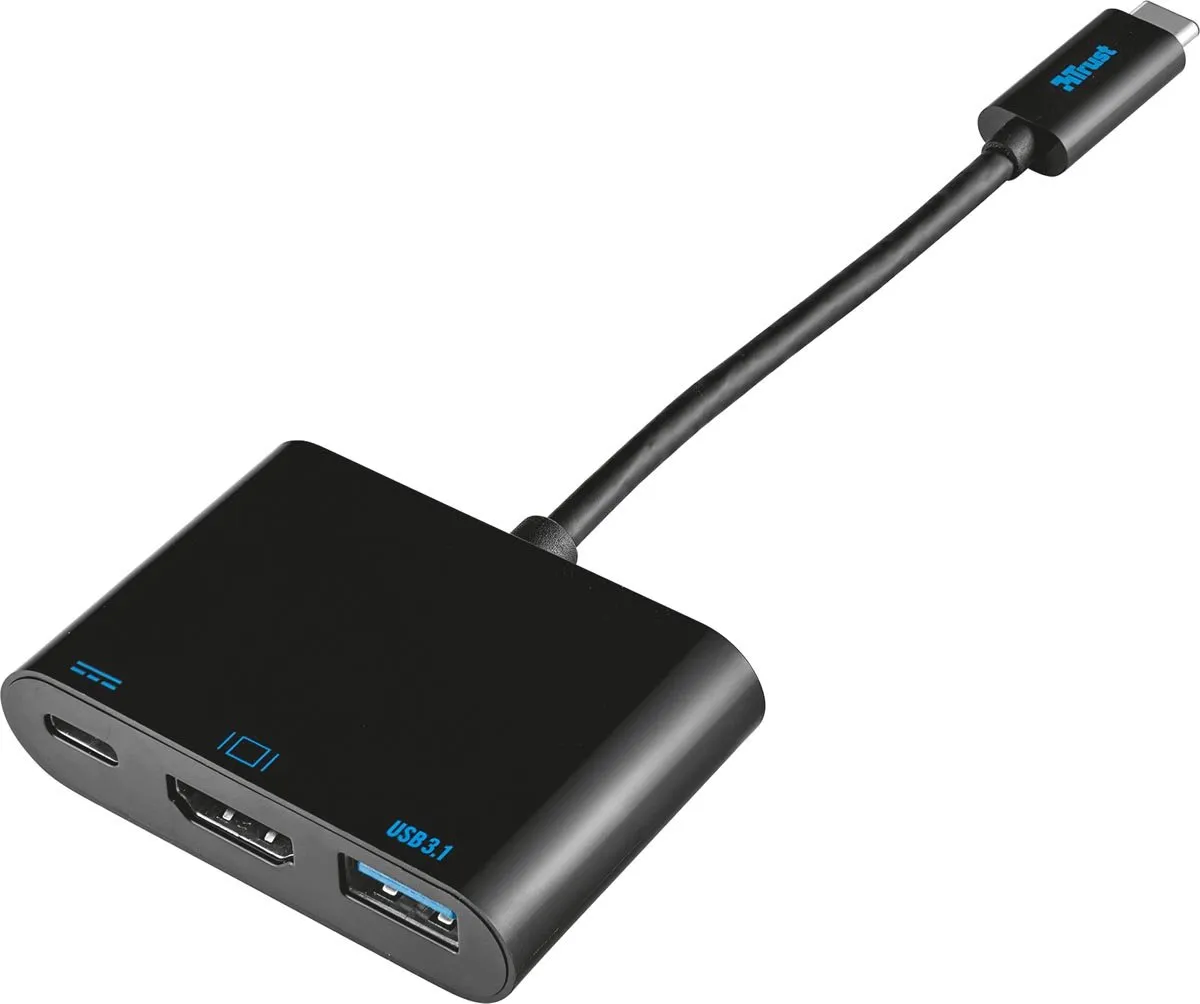 Trust Multiport Adapter USB-C naar HDMI USB-3.1 21260 - Zwart