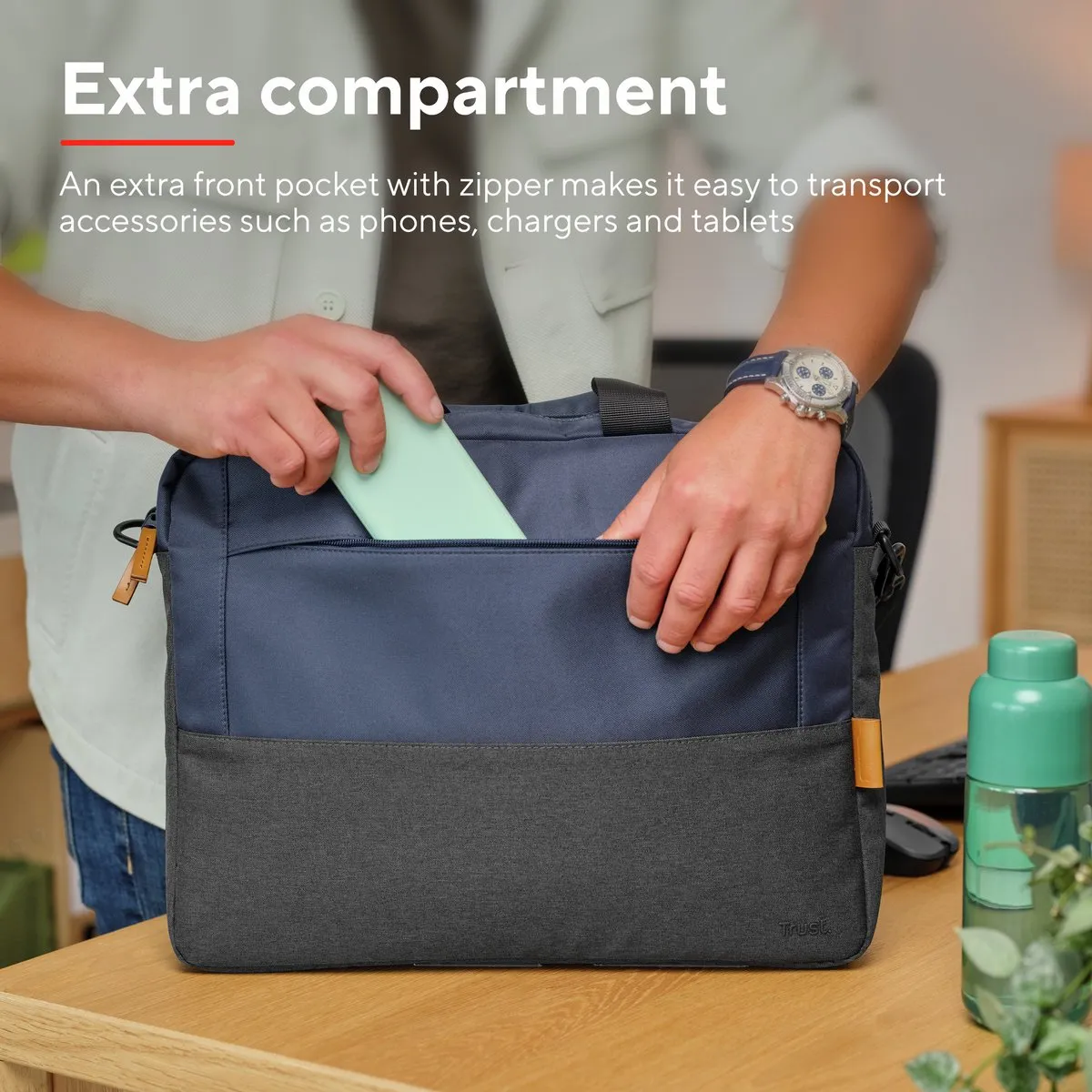 Trust Lisboa Laptoptas 16 inch - 2 Vakken - Groen
