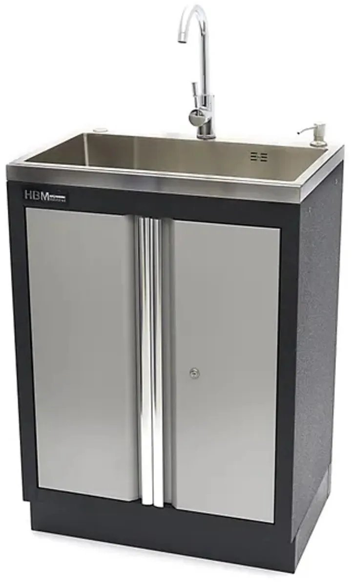 HBM H130680 Wasbak met Kraan - Zwart