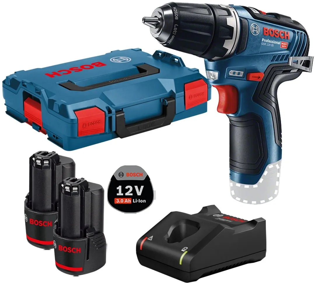Bosch Professional GSR 12V-35 Accuboormachine - 2x 3.0Ah accu's