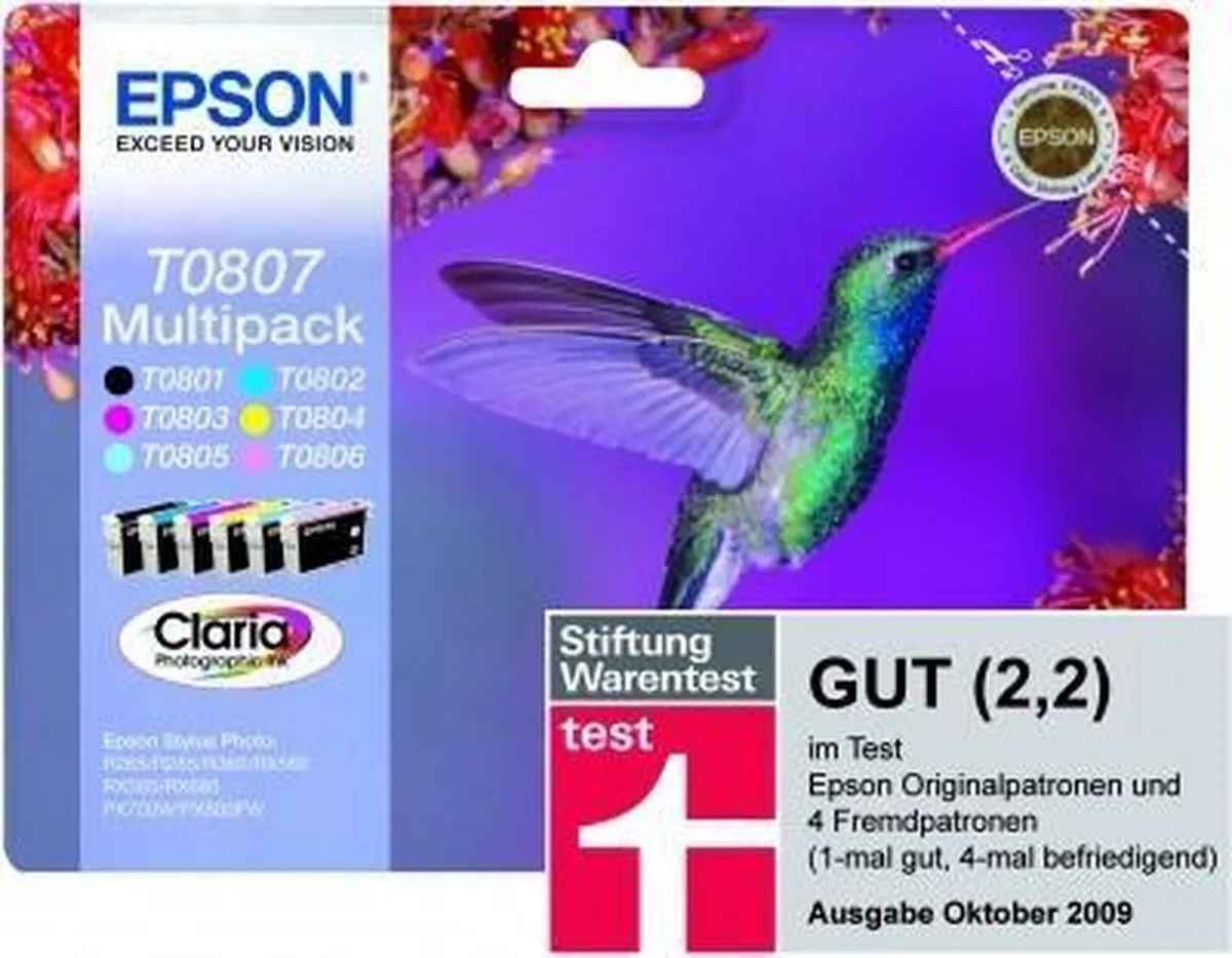 Epson T0807 Inktcartridge - 7 Stuks - 74ml