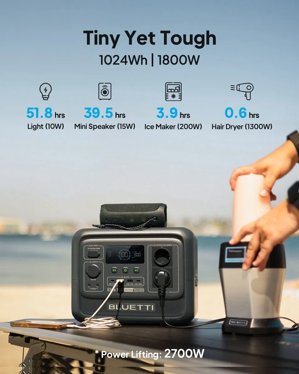 Bluetti Elite 100 V2 Draagbare Stroomgenerator 1024Wh - afbeelding 6 van 6