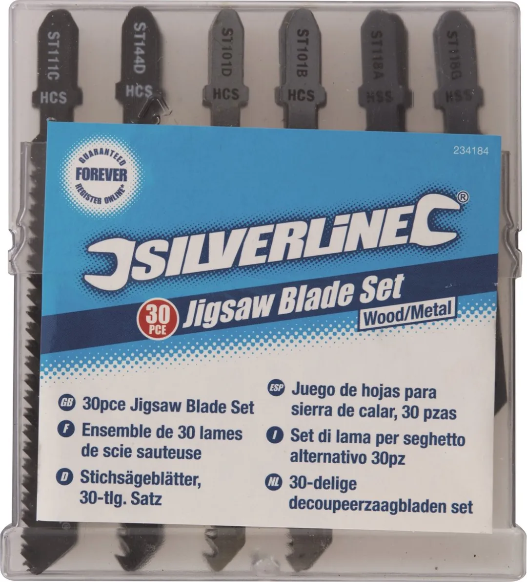 Silverline Decoupeerzaagbladen 30-delig T-schacht - Hout/Metalen