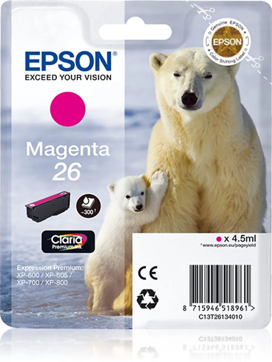 Epson C13T26134020 Magenta Inktcartridge - 300 Pagina's
