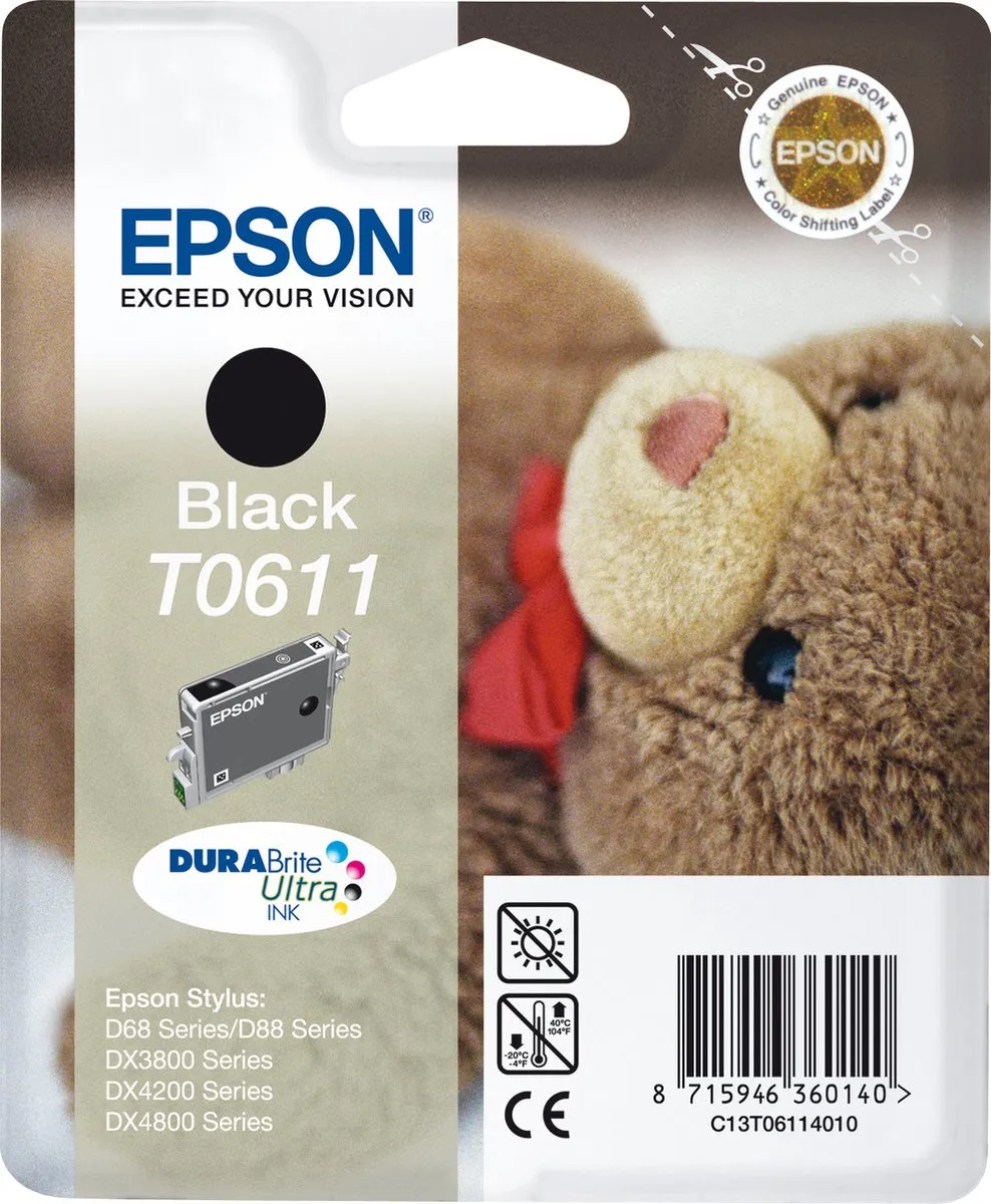 Epson T0611 Inktcartridge Zwart - 250 pagina's