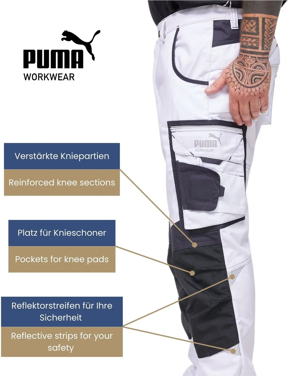 PUMA Workwear Precision X Werkbroek 50 - Wit/Zwart