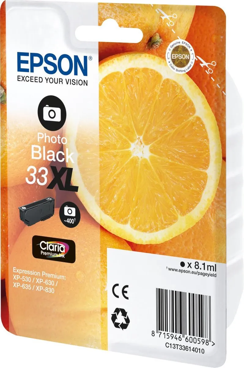 Epson Claria Premium Black XL Cartouche C13T33614010