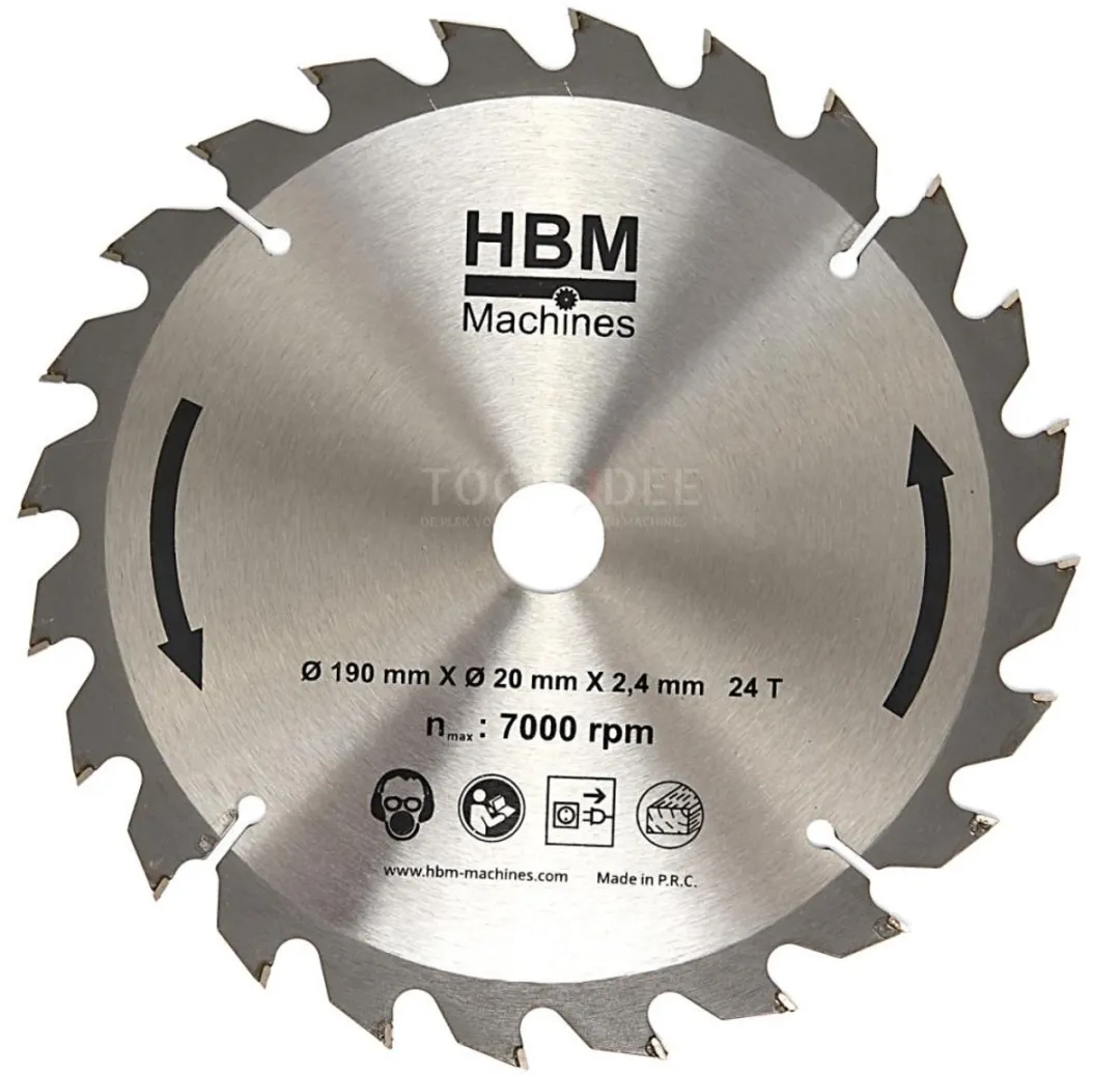 HBM Zaagblad 190mm voor Invalzaag - 24 Tanden