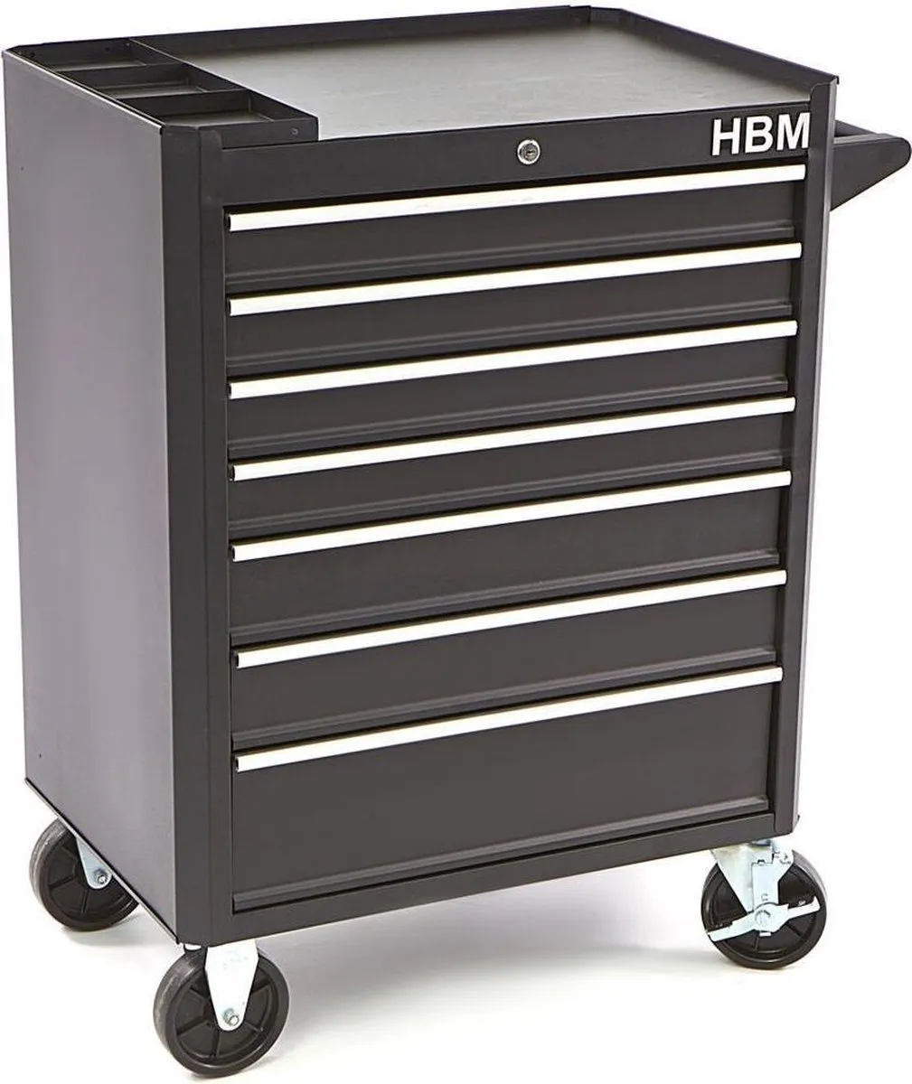 HBM Machines 7-Laden Gereedschapswagen 40kg - Zwart - afbeelding 6 van 6