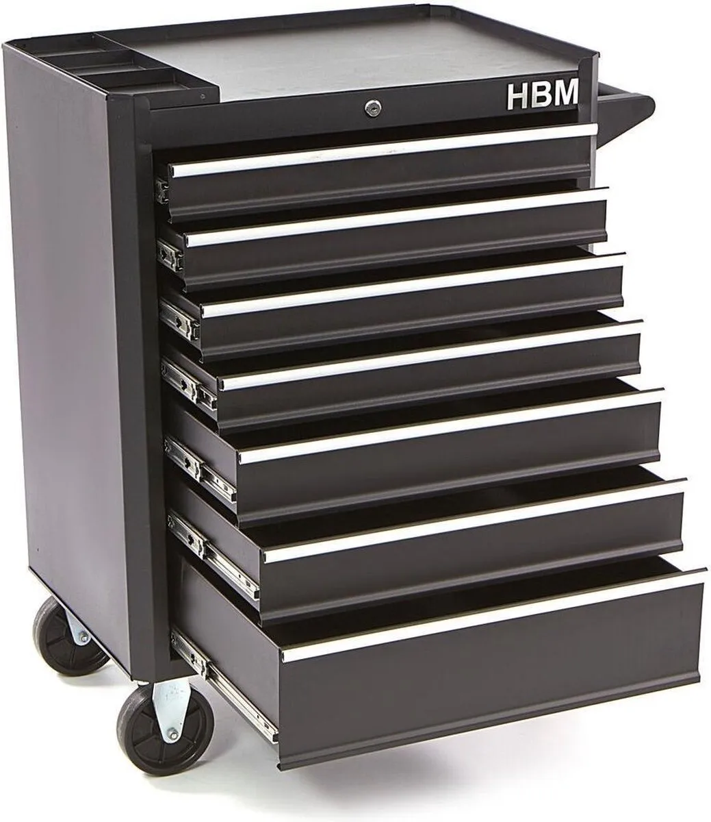 HBM Machines 7-Laden Gereedschapswagen 40kg - Zwart