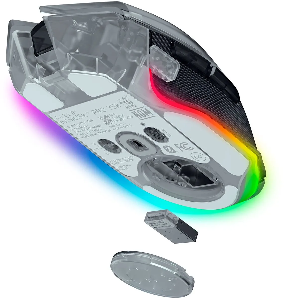 Razer Basilisk V3 Pro 35K Draadloze Gaming Muis - Phantom Wit