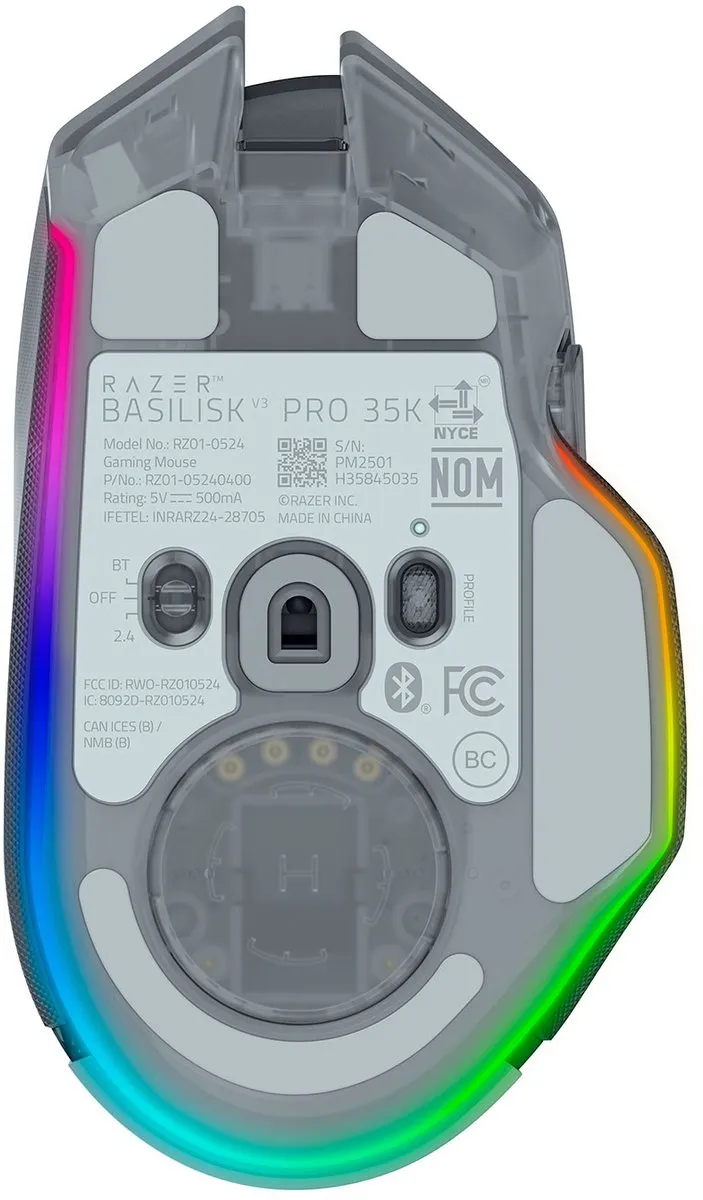 Razer Basilisk V3 Pro 35K Draadloze Gaming Muis - Phantom Wit