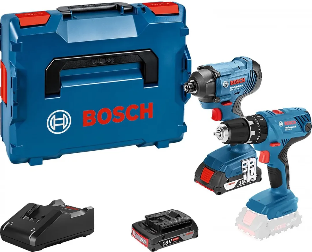 Bosch Professional GSB 18V-21 & GDR 18V-160 Klopboormachine/Slagschroevendraaier - 2x Accu - L-Boxx