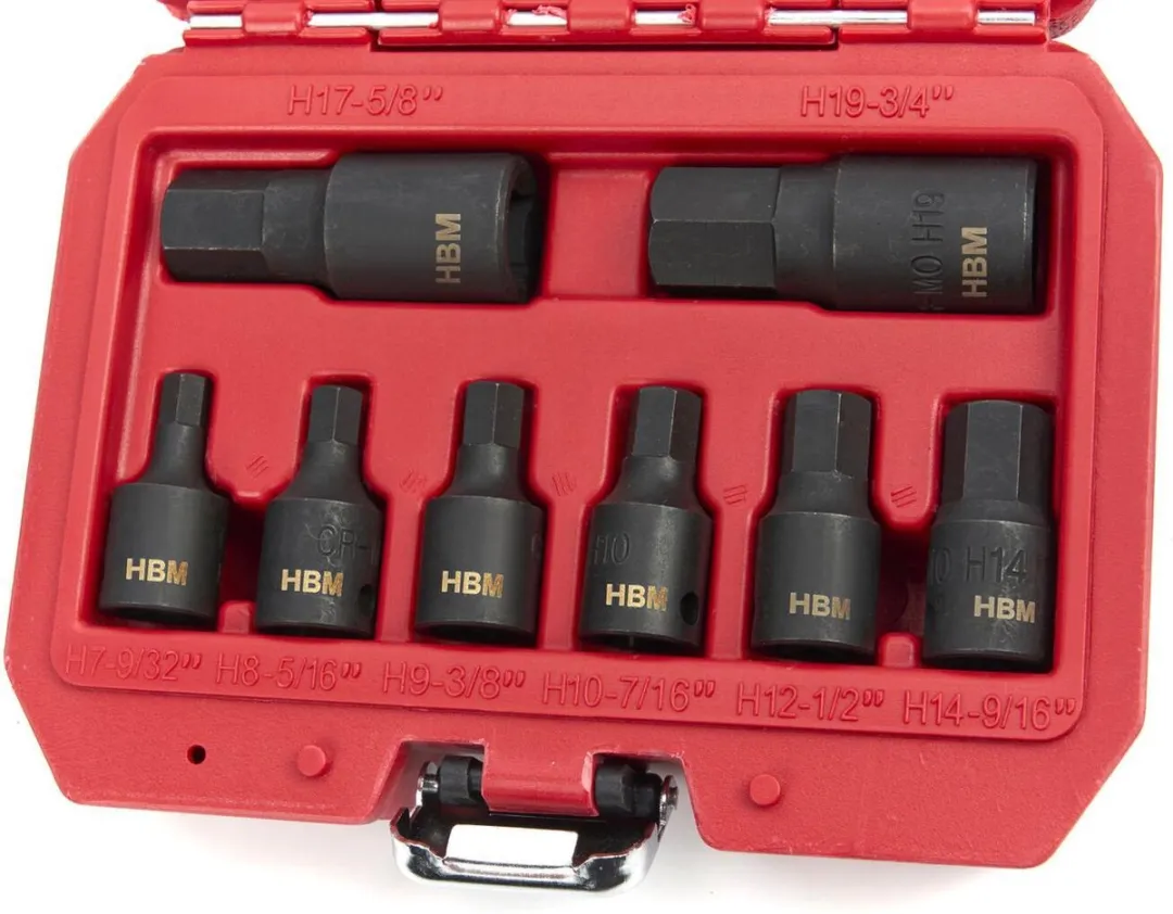 HBM Kracht Inbus Doppenset 14-delig 2,5-19mm - Rood