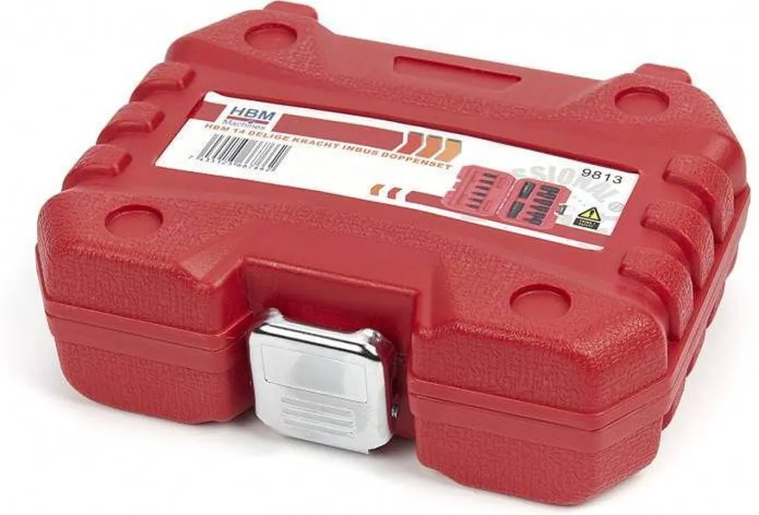 HBM Kracht Inbus Doppenset 14-delig 2,5-19mm - Rood - afbeelding 6 van 6