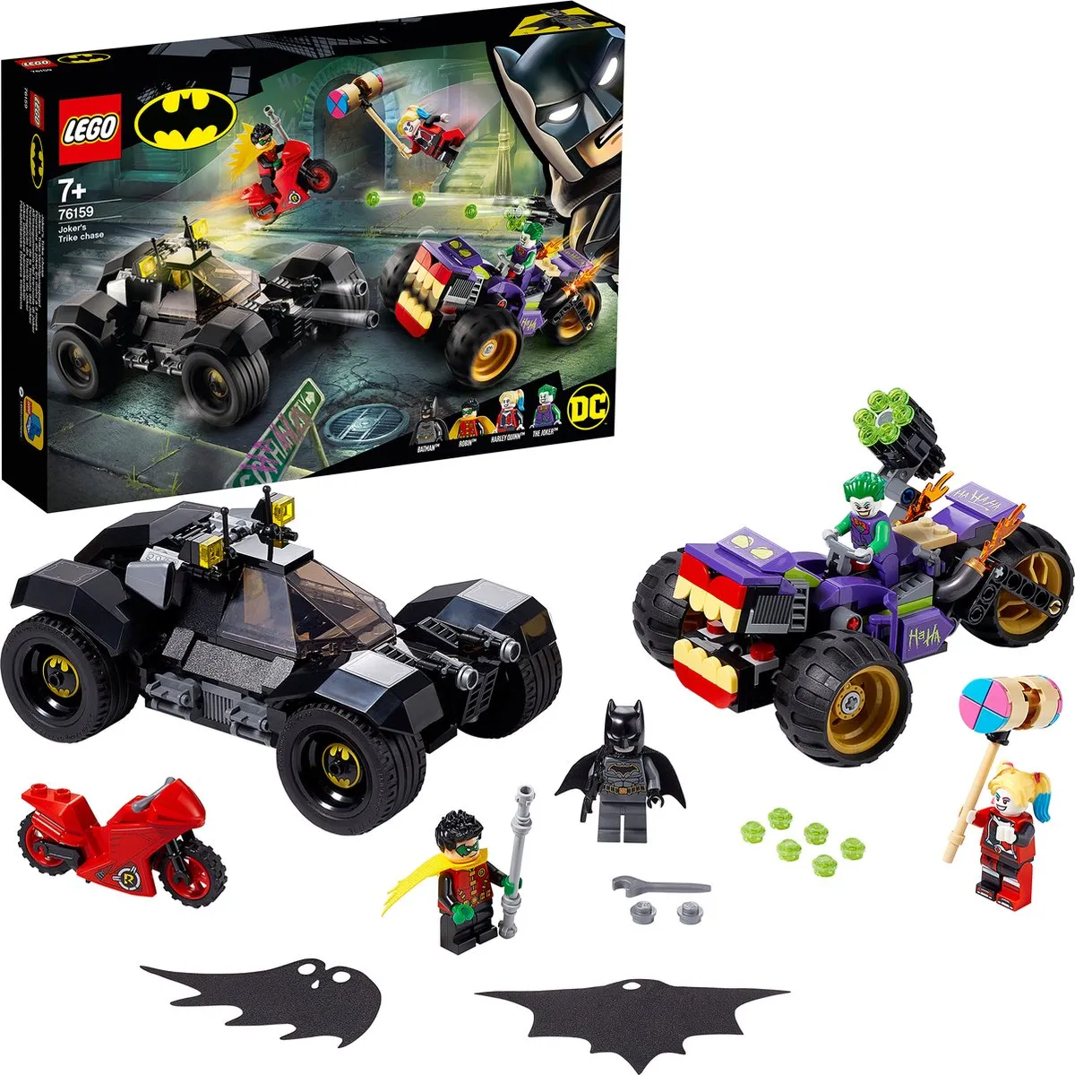 LEGO Batman Joker's Trike Achtervolging 76159 - 440 Stukken - afbeelding 2 van 6