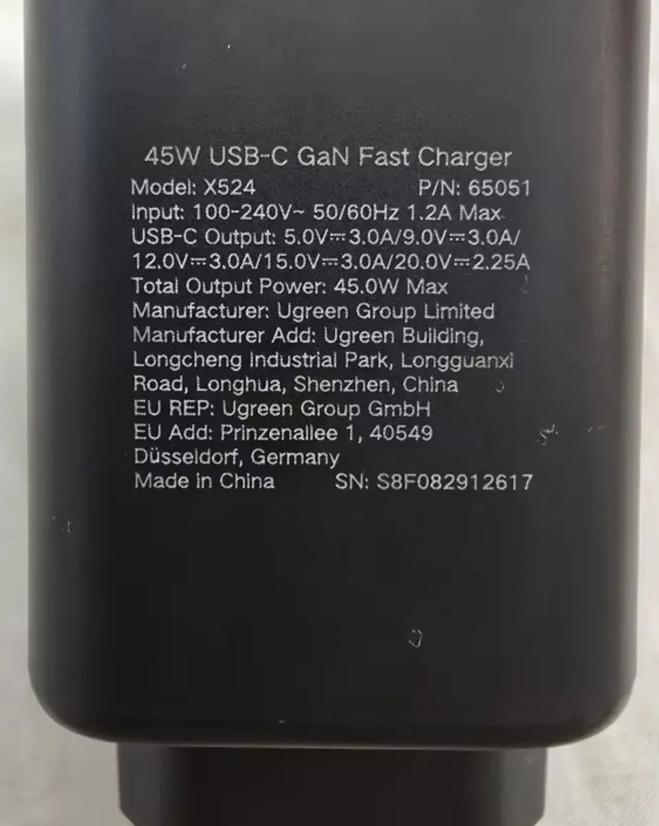 Ugreen 6120 USB-C Snellader 45W - Wit