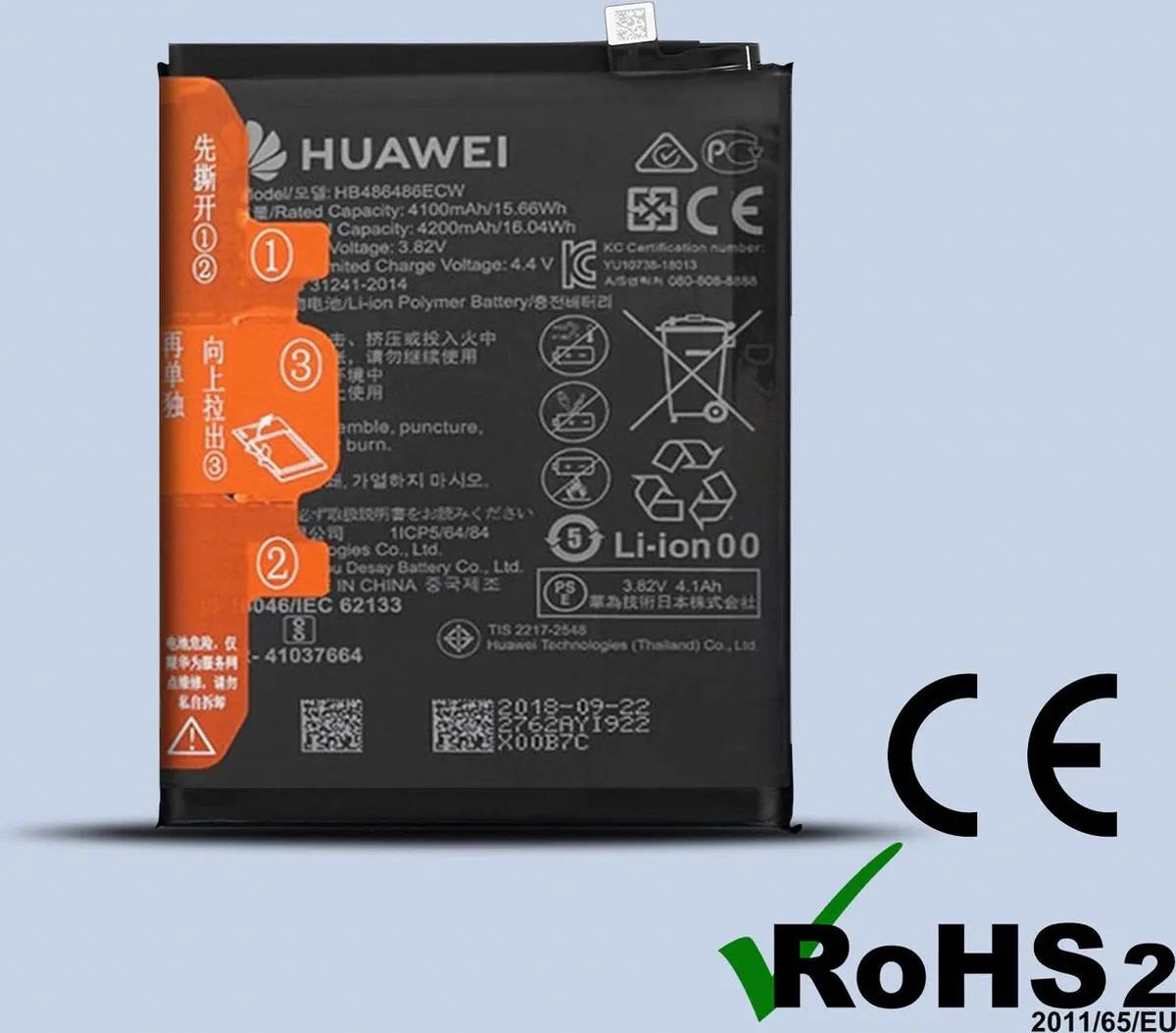 Huawei P30 Pro/Mate 20 Pro Originele Batterij 4200mAh - Zwart