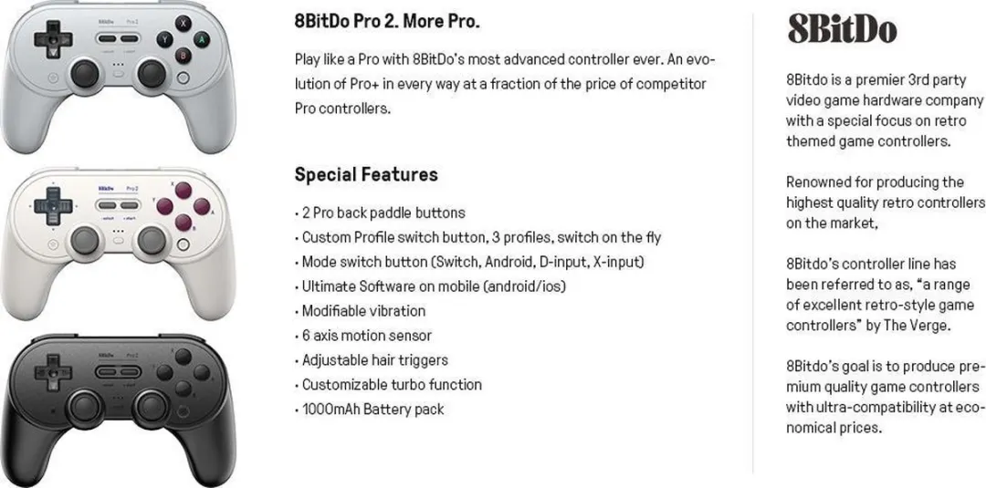 8Bitdo Pro 2 SN Edition Gamepad - Multicolor