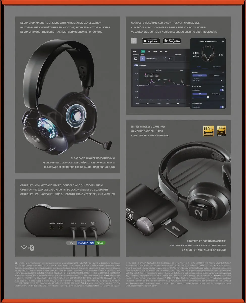 SteelSeries Arctis Nova Pro Omni 61721 Gaming Headset - Zwart