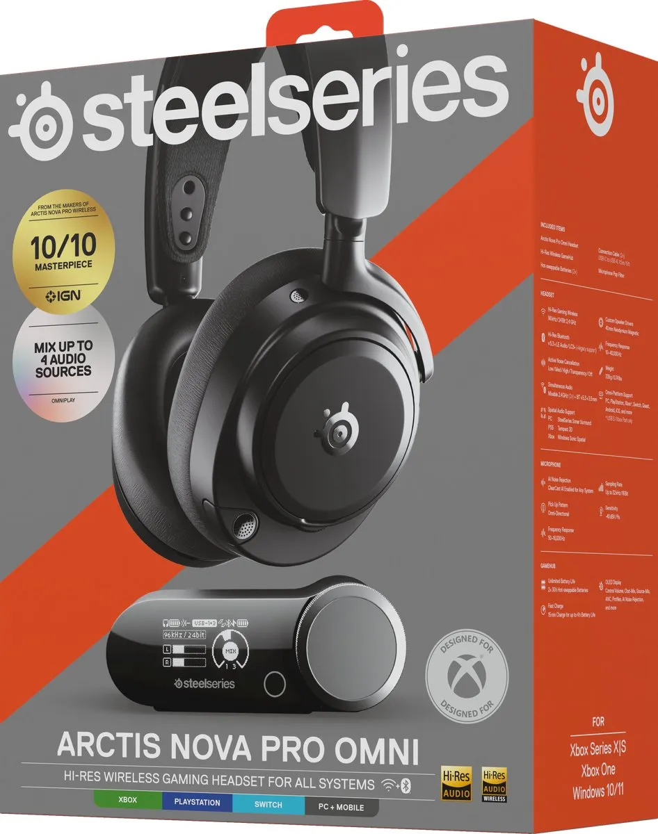 SteelSeries Arctis Nova Pro Omni 61721 Gaming Headset - Zwart - afbeelding 6 van 6