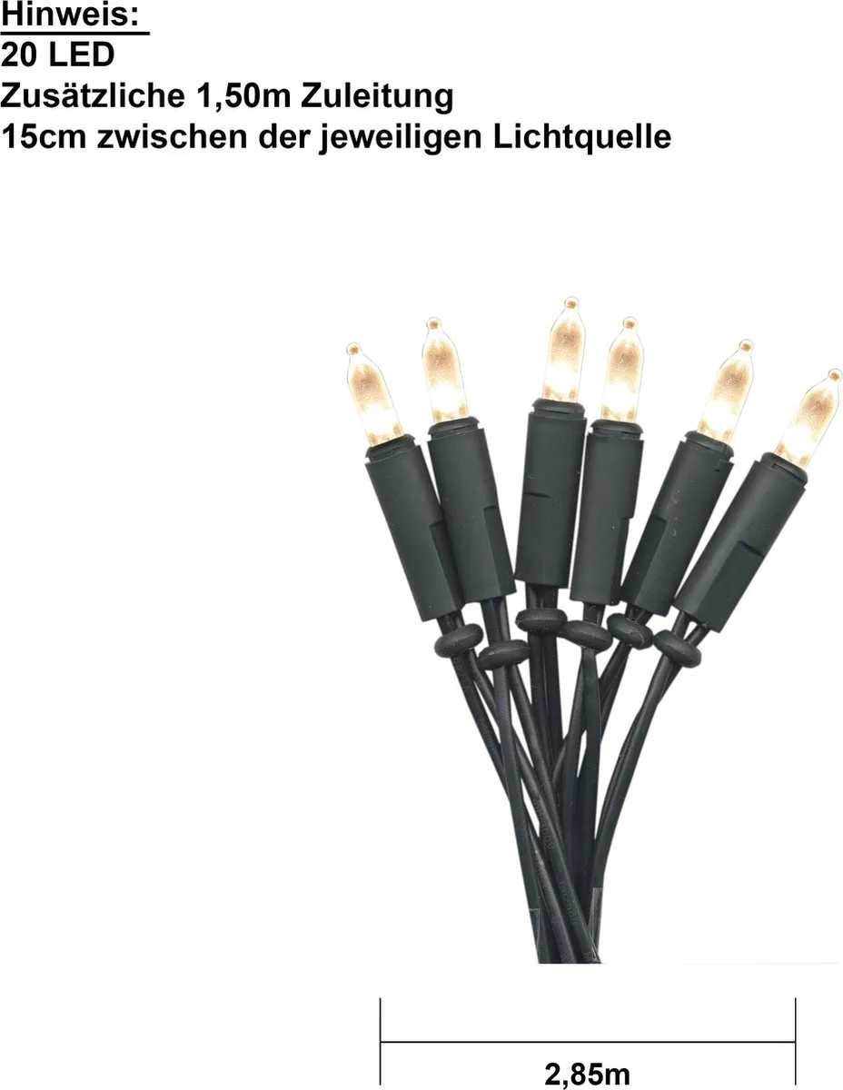 Star Trading P-LED Indoor Lichtketting - 20 Stuks 2,85m Groen