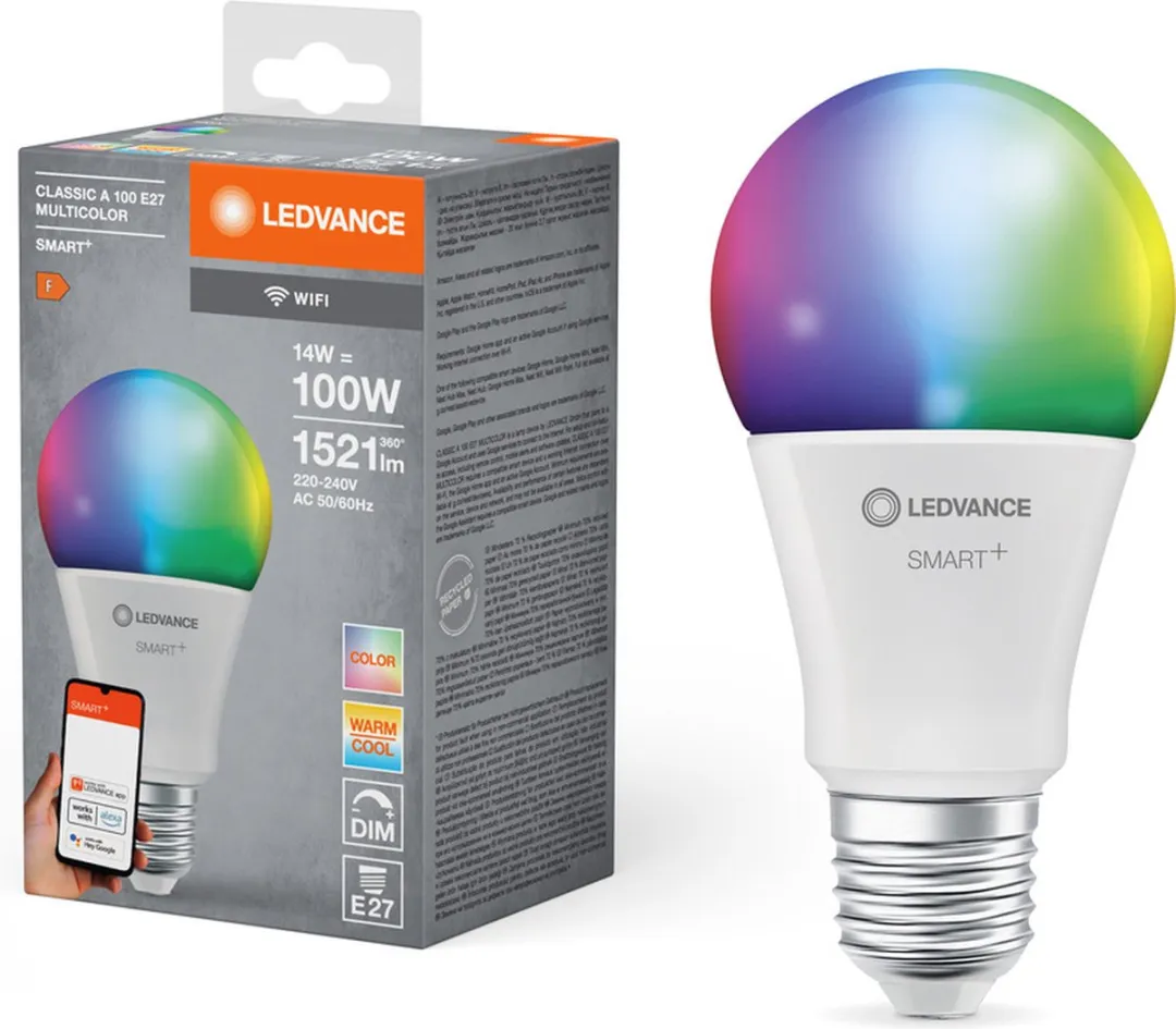 LEDVANCE SMART+ WIFI LEDlamp 14W 1521lm - Helder glas