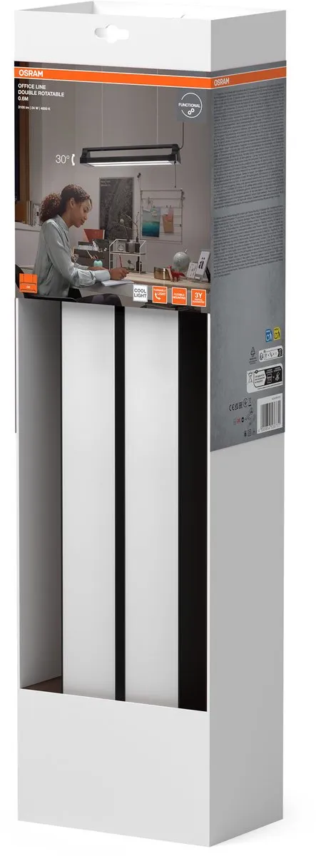 Osram Office Line Double Rotatable 24W LED Werkpleklamp - Zwart - afbeelding 6 van 6