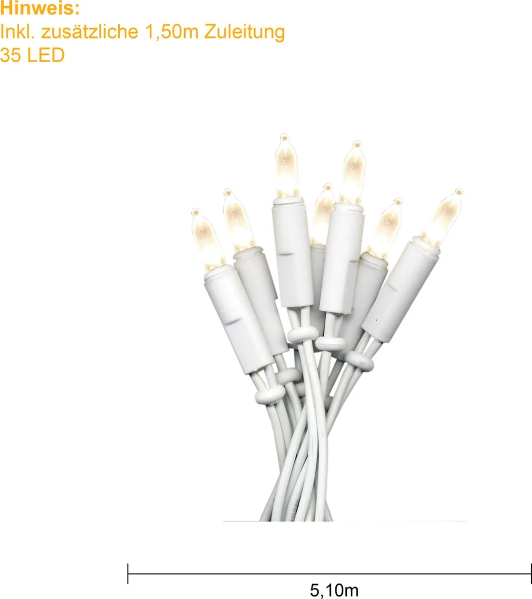Star Trading P-LED Indoor Lichtketting 5m - 35 Warmwitte LED's
