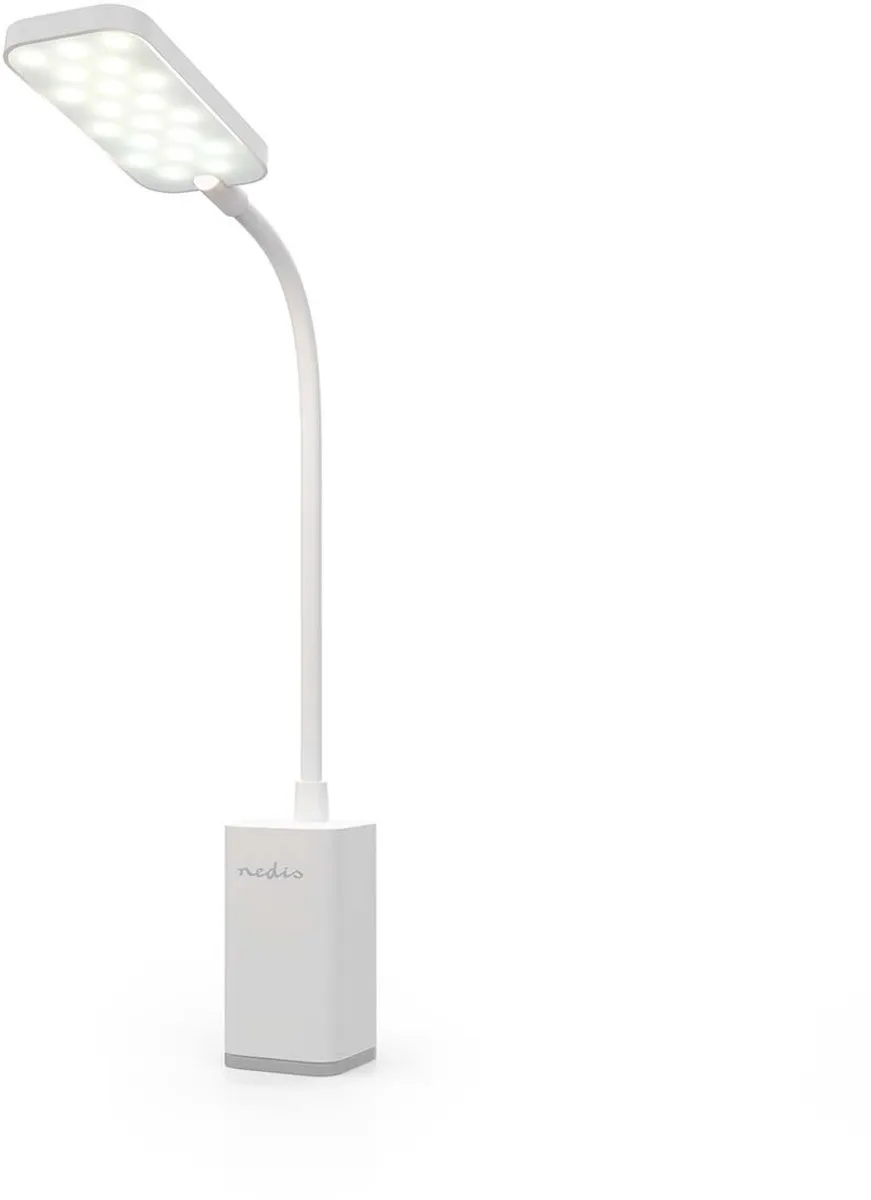 Nedis LED Bureaulamp Dimbaar Klemlamp Wit 5W