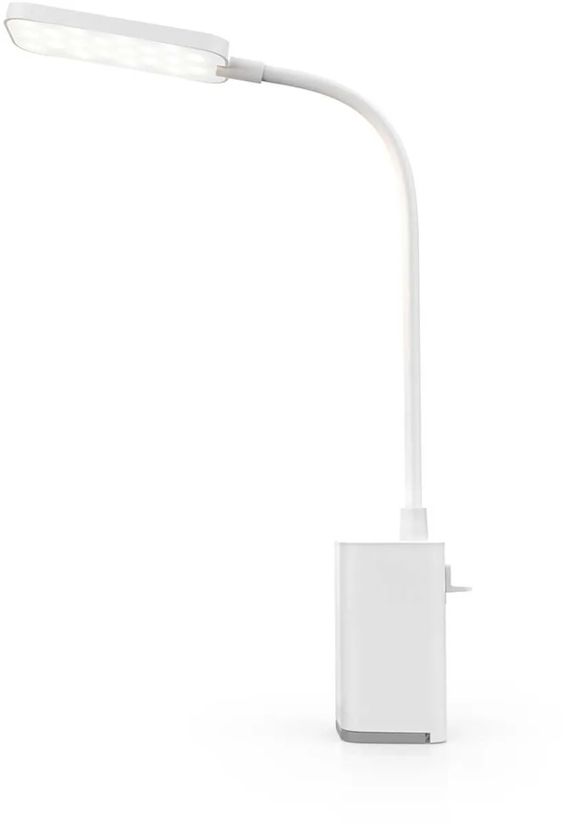 Nedis LED Bureaulamp Dimbaar Klemlamp Wit 5W