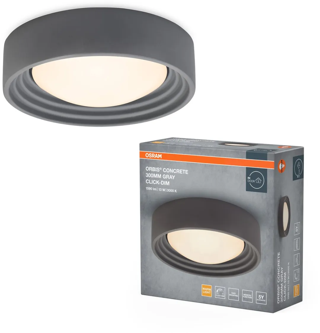 Osram Orbis Concrete Plafondlamp 13W - 800lm - 3000K - Grijs