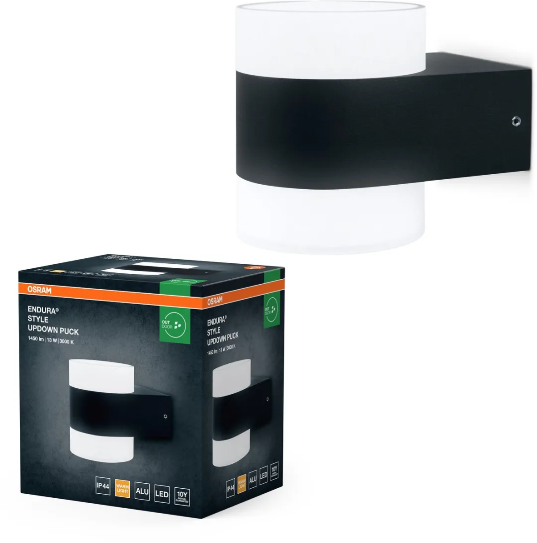 Osram UpDown Puck LED Wandlamp 13W - 980lm - Donkergrijs